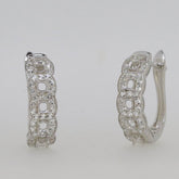 Sterling Silver Semi Mount Earrings Setting Cushion Cu 3x3mm Halo Topaz Hoop - Syzjewelry